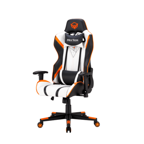 Meetion CHR15 180° Adjustable White & Orange Backrest E-Sport Gaming Chair in smartx jordan